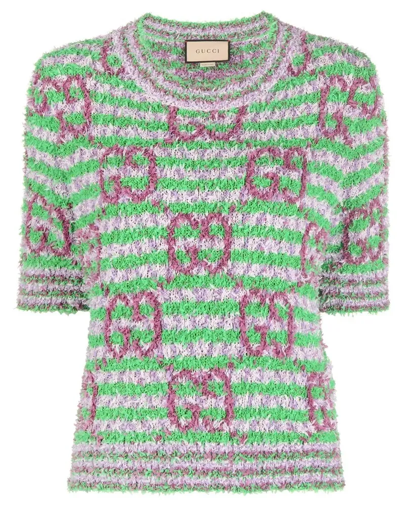 Gucci Gestreiftes Strickoberteil - Grün Grün