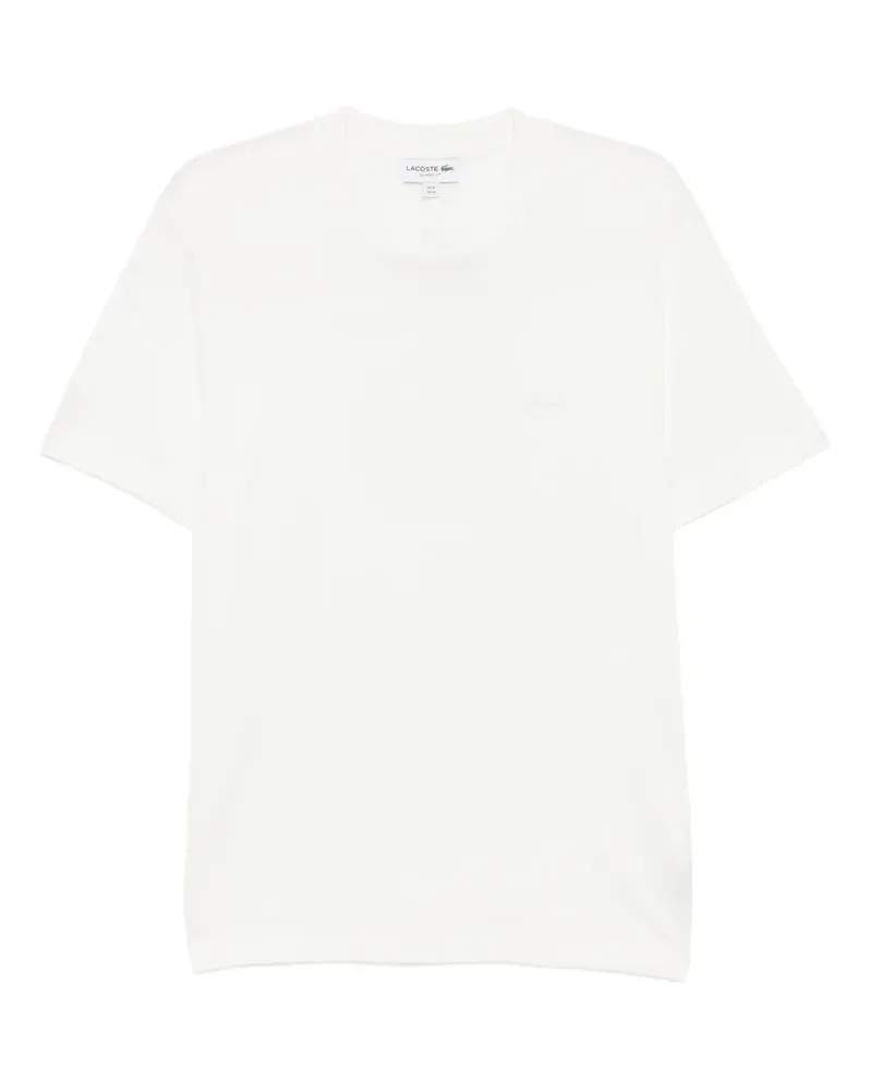 Lacoste Piqué-T-Shirt mit geripptem Kragen - Weiß Weiß