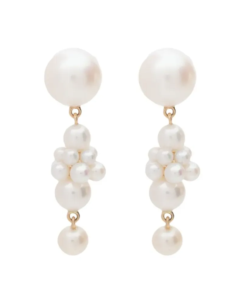 Sophie Bille Brahe 14kt yellow gold Petite Tulipe pearl earrings Gold
