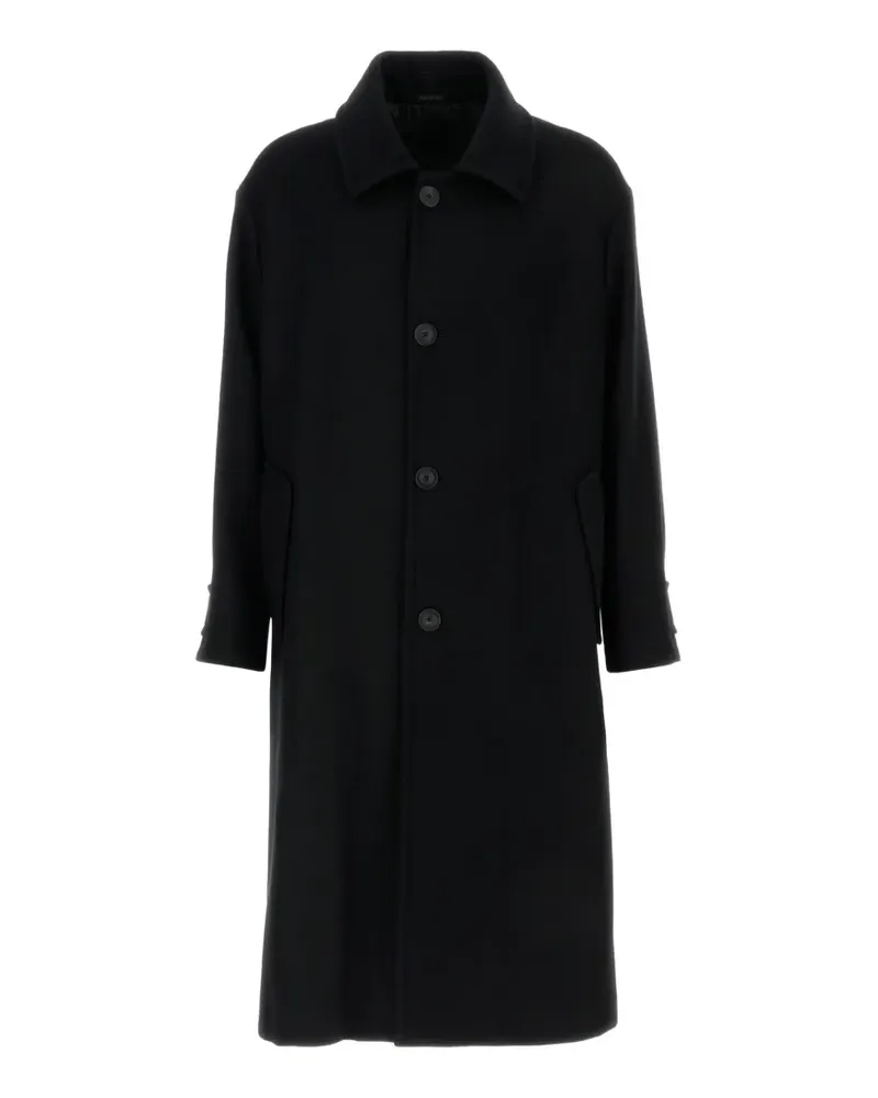 Giorgio Armani Einreihiger Mantel mit Knöpfen - Schwarz Schwarz