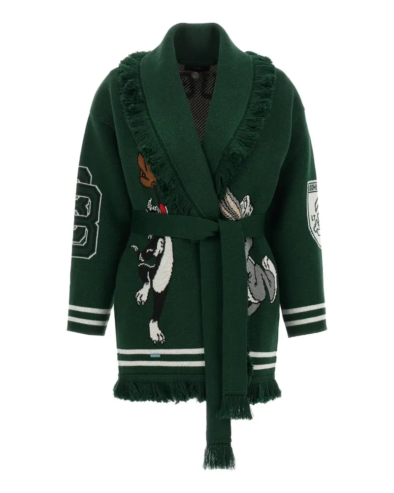 Alanui x Looney Tunes Sporty Bugs Bunny & Sylvester Cardigan aus Jacquard - Grün Grün