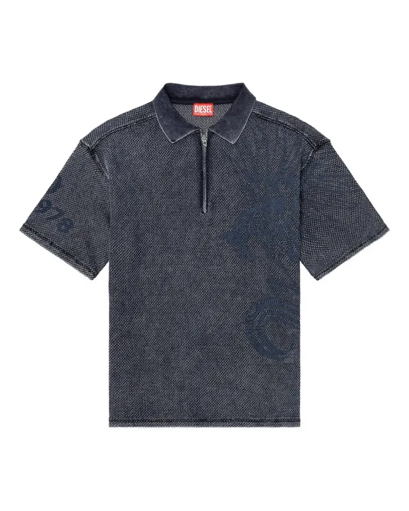 Diesel Poloshirt aus Jacquard-Strick - Grau Grau