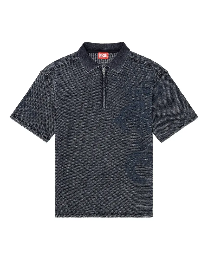 Diesel jacquard-knit cotton polo shirt - Grau Grau