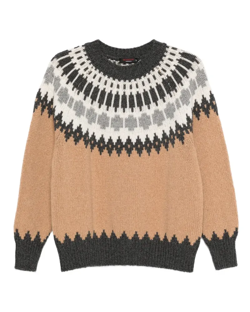 INCENTIVE! cashmere fair-isle round-neck sweater - 85/80/169/6 85