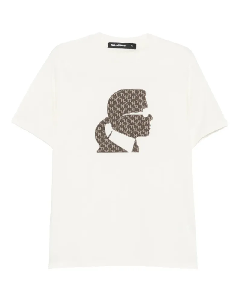 Karl Lagerfeld profile patterned T-shirt - Weiß Weiß