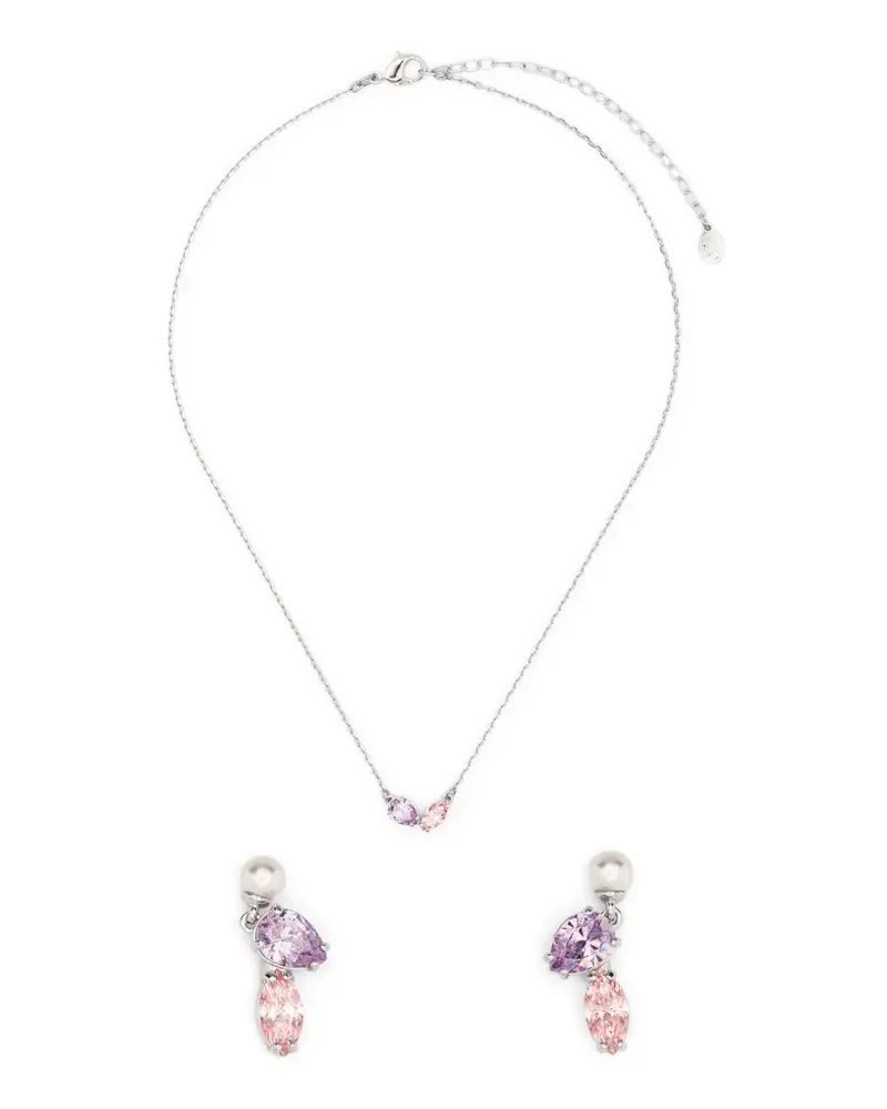 Swarovski x Ariana Grande crystal earrings and necklace set - Silber Silber