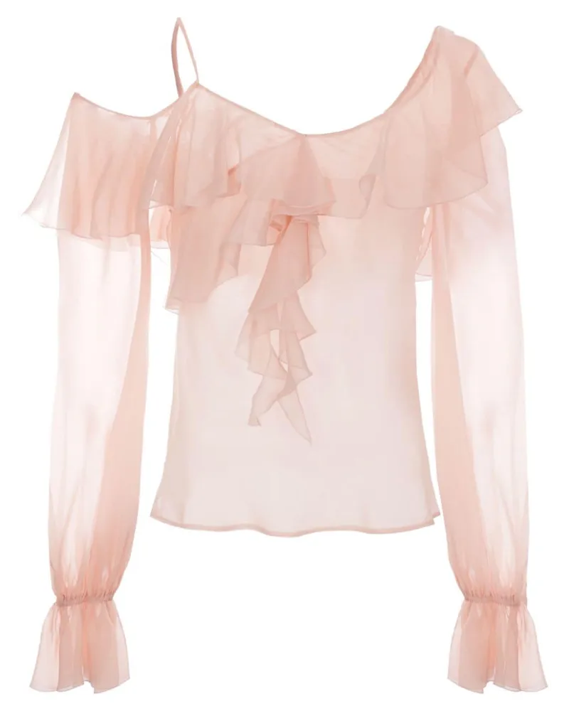 Blumarine Bluse mit asymmetrischem Ausschnitt - Rosa Rosa