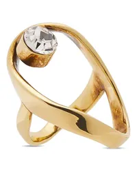 Dries van Noten Gewellter Ring mit Schmuckstein Gold