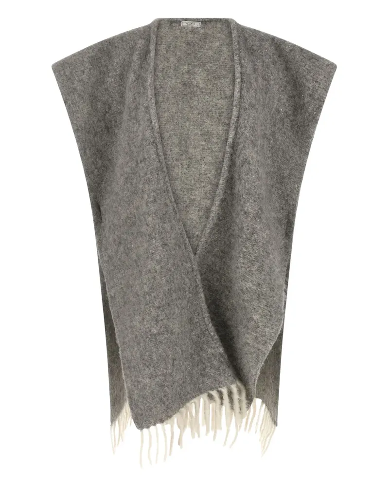 Peserico Cape mit Pailletten - Grau Grau