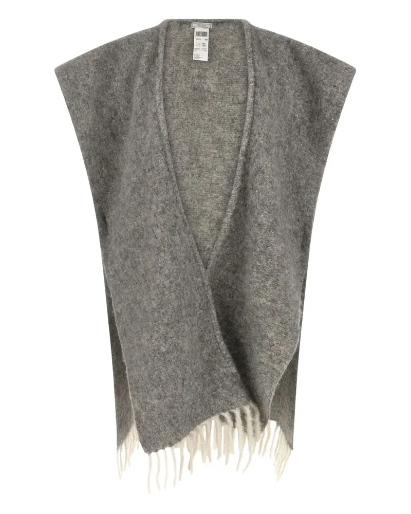 Peserico sequin fringed cape - Grau Grau