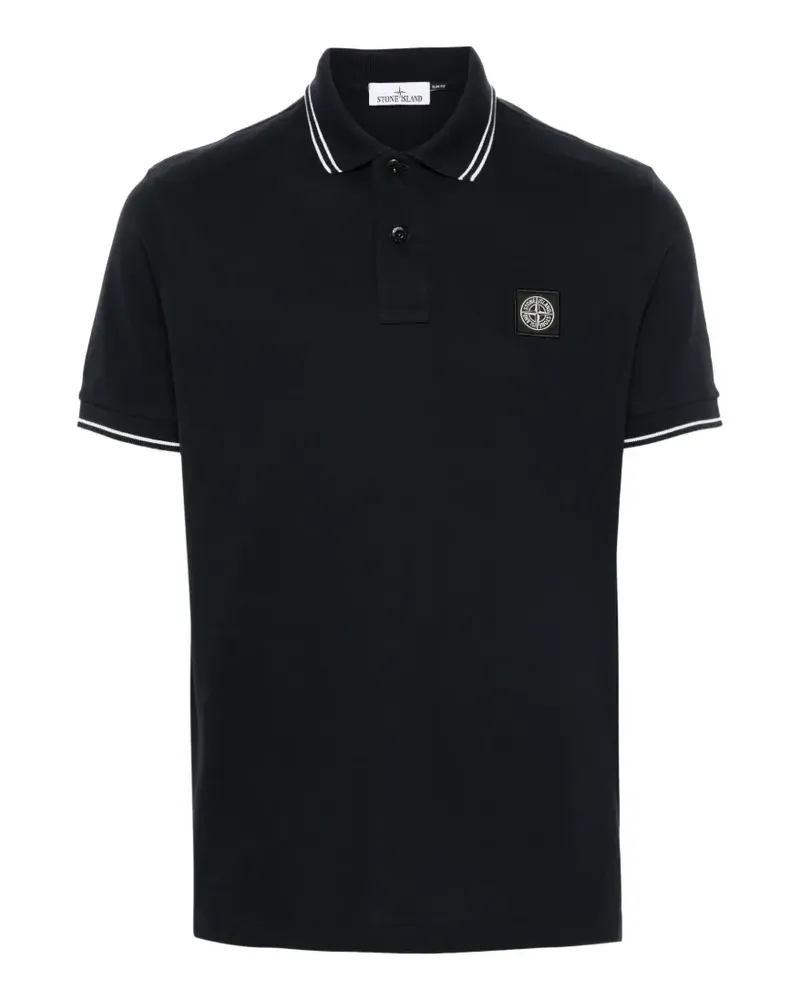 Stone Island 2200010 Poloshirt aus Piqué und Bio-Baumwolle mit Stretch - Blau Blau