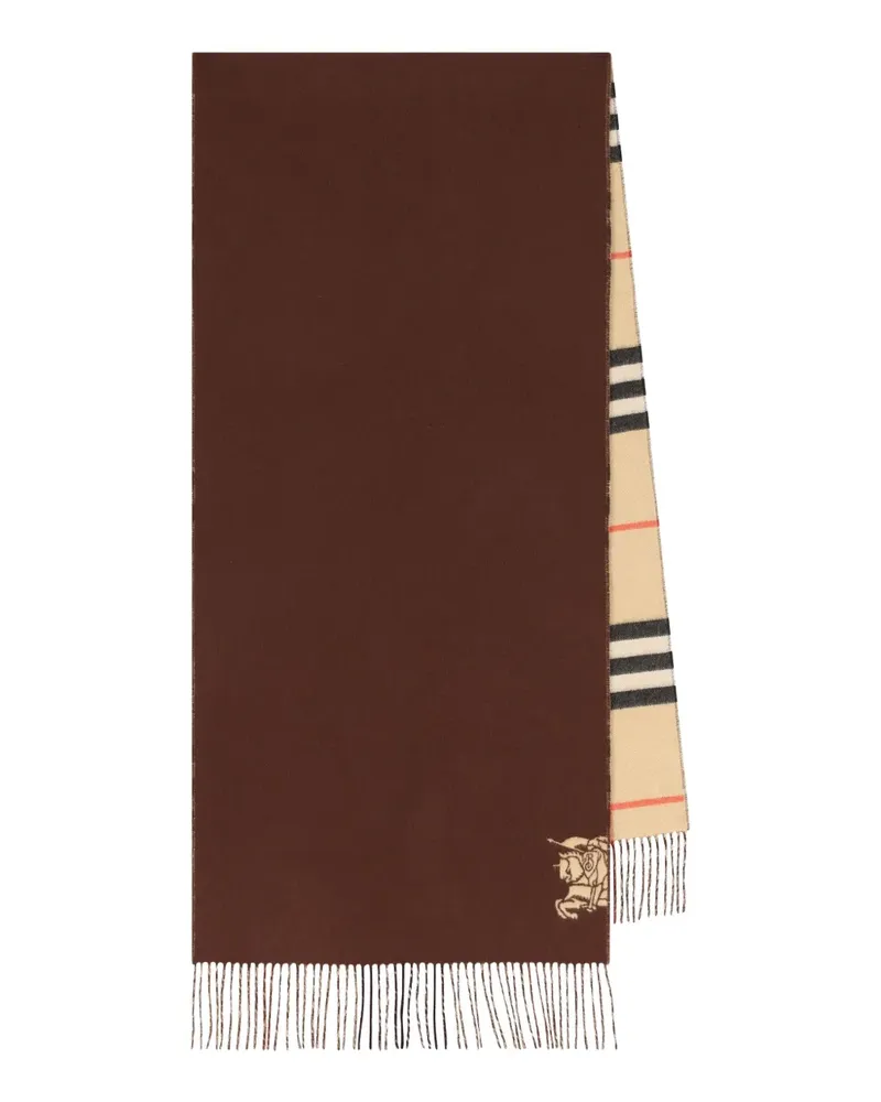 Burberry Karierter Schal mit Knight-Logo - Braun Braun