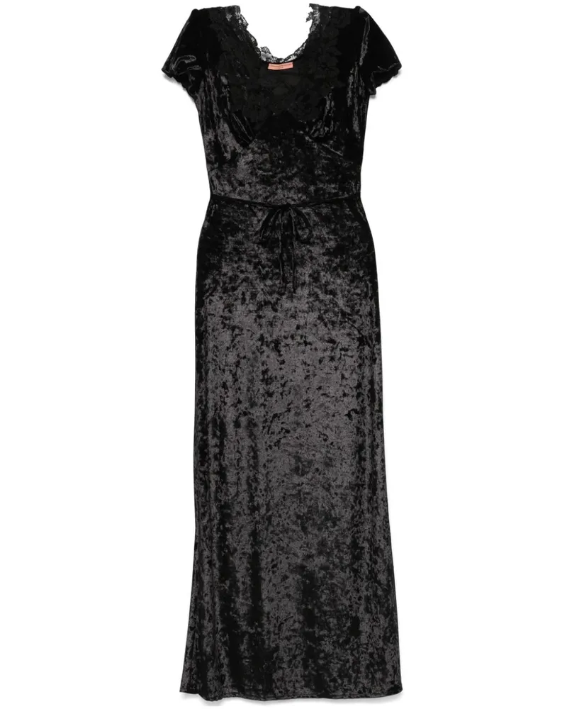 Ermanno Scervino Maxikleid aus Samt - Schwarz Schwarz