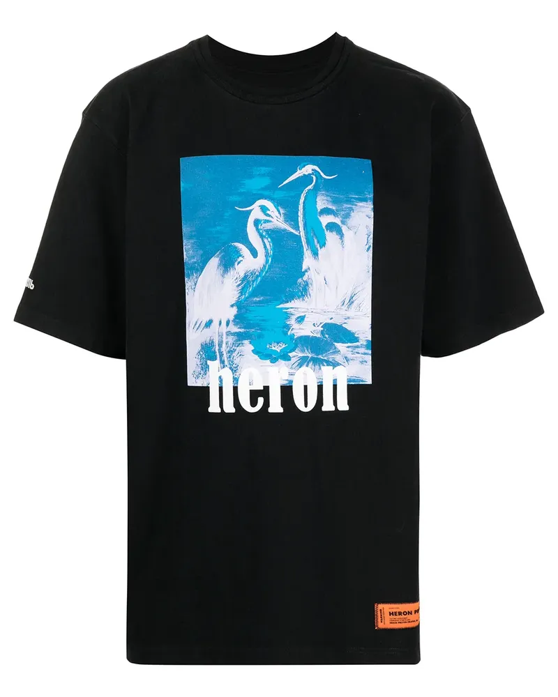 Heron Preston T-Shirt mit Logo-Patch - Schwarz Schwarz