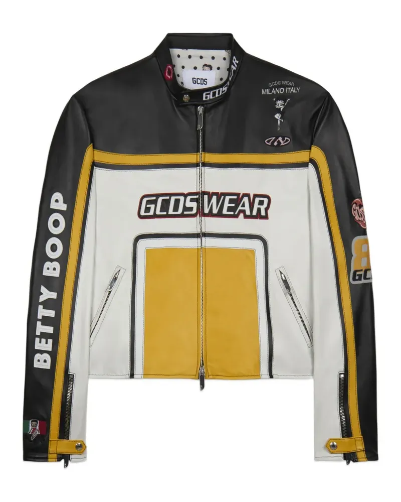 GCDS x Betty Boop Bikerjacke aus Leder - Schwarz Schwarz