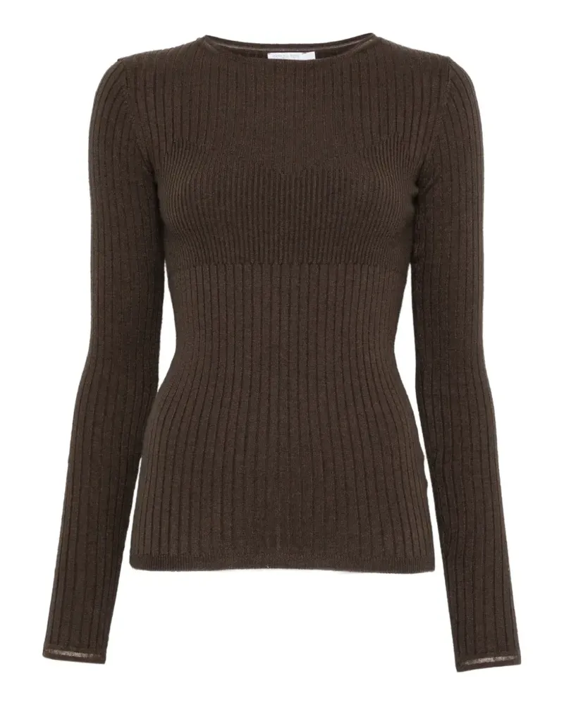 Patrizia Pepe rib-knit slim-fit sweater - Braun Braun