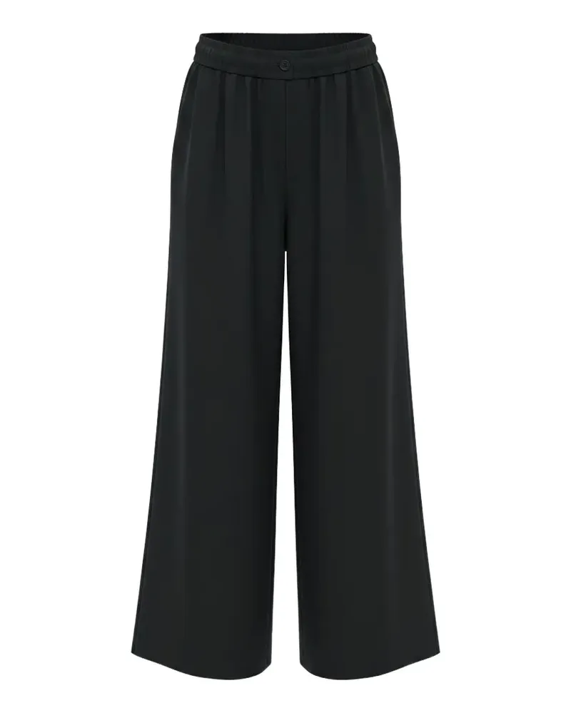 Black Label pleated palazzo pants - Schwarz Schwarz
