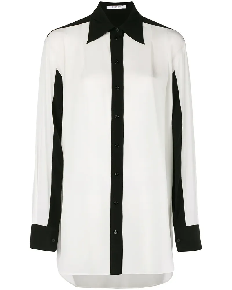 Givenchy Seidenbluse mit Kontrastabschlüssen - Weiß Weiß