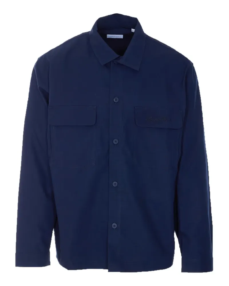 Family First logo-embroidered chest-pocket jacket - Blau Blau