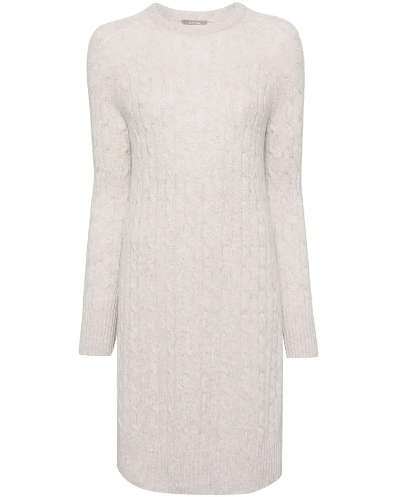 N.Peal Bella Kleid mit Zopfmuster - Nude Nude