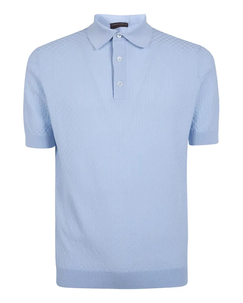 Filippo de Laurentiis waffle-knit polo shirt - Blau Blau