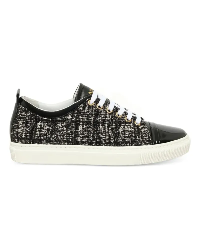 Lanvin Tweed-Sneakers aus Lackleder - Schwarz Schwarz