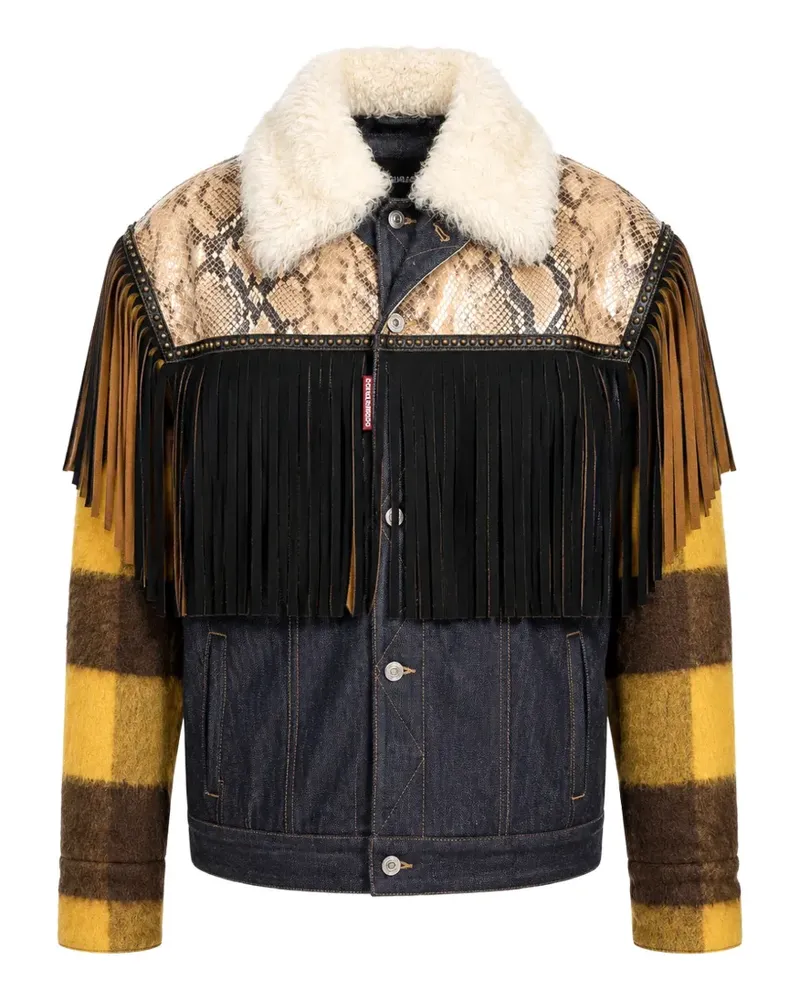 Dsquared2 fringe-trimmed denim jacket - Blau Blau