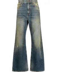 Palm Angels Gerade Jeans im Distressed-Look Blau