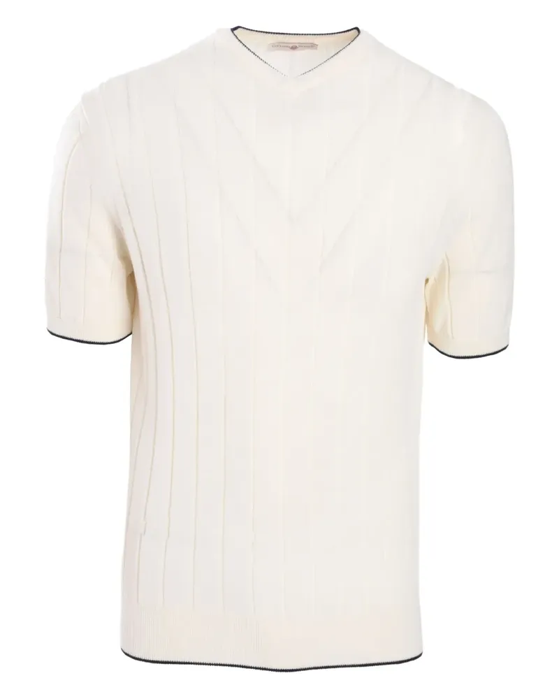 Luciano Barbera Gestricktes T-Shirt - Weiß Weiß