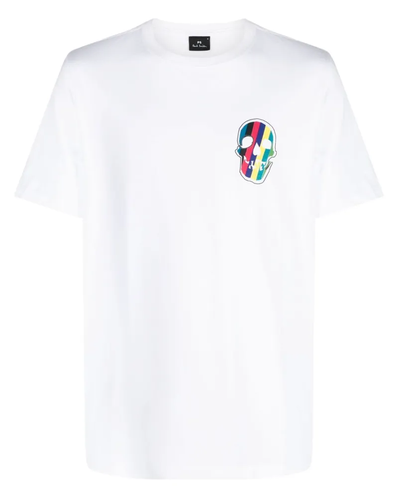 Paul Smith T-Shirt aus Bio-Baumwolle mit Patch Weiß