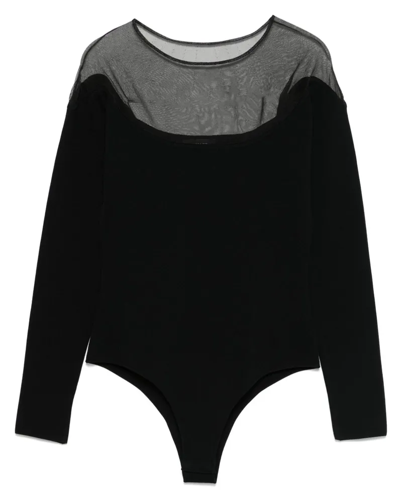 Thierry Mugler Body mit semi-transparentem Einsatz - Schwarz Schwarz