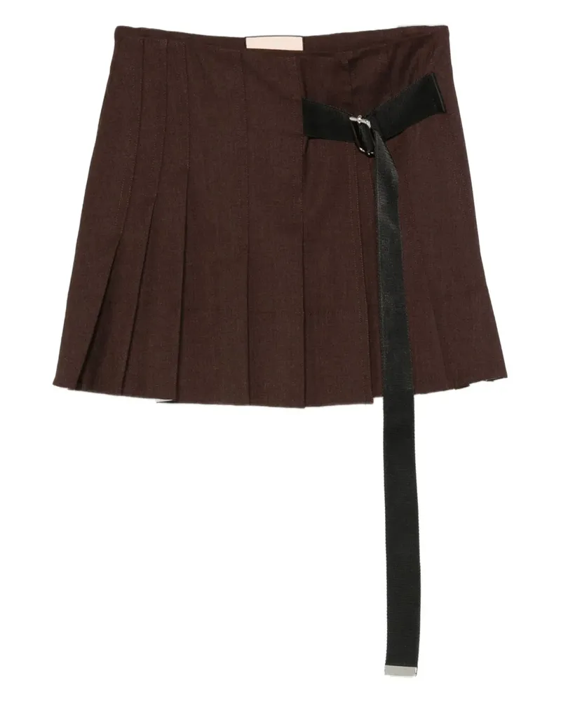 PLAN C Minirock mit Gürtel - Braun Braun
