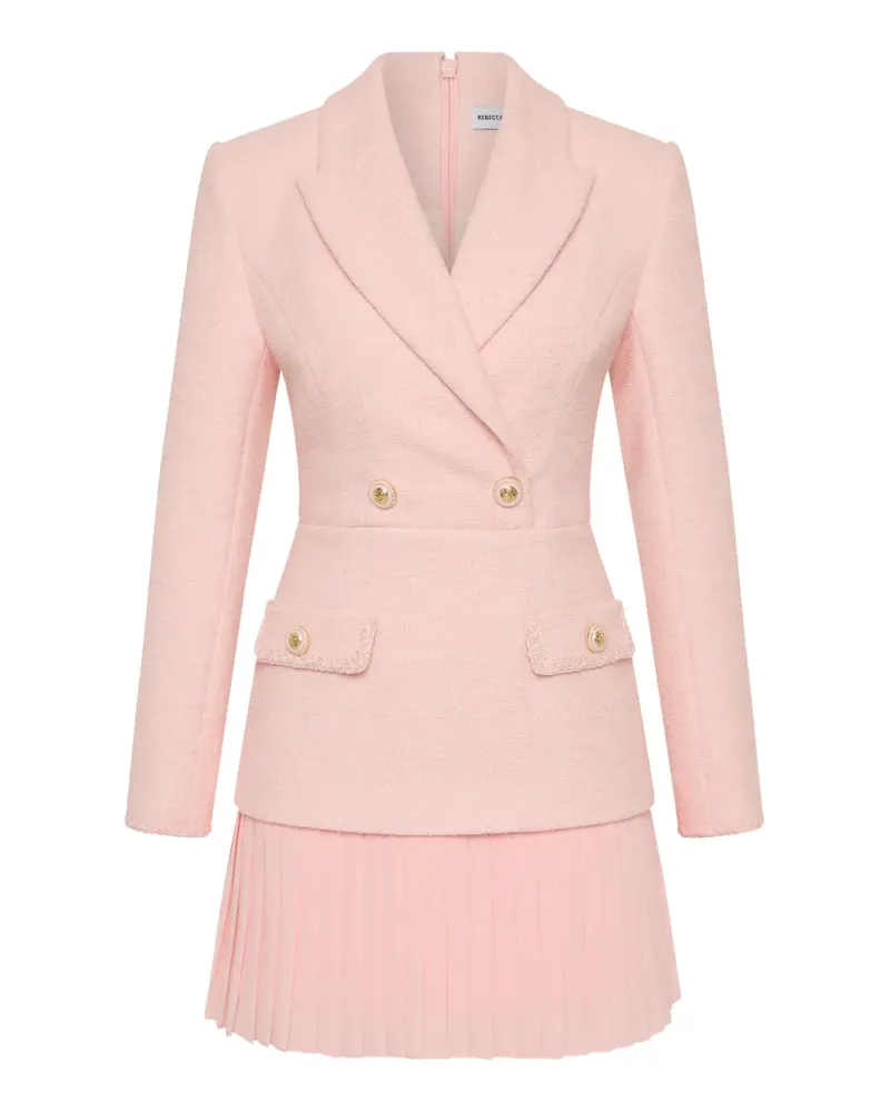 Rebecca Vallance Elvie pleated-skirt mini dress - Rosa Rosa