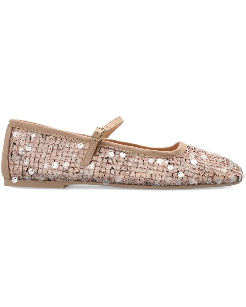 Attilio Giusti Leombruni Ceramic sequinned strap ballet flats - Nude Nude