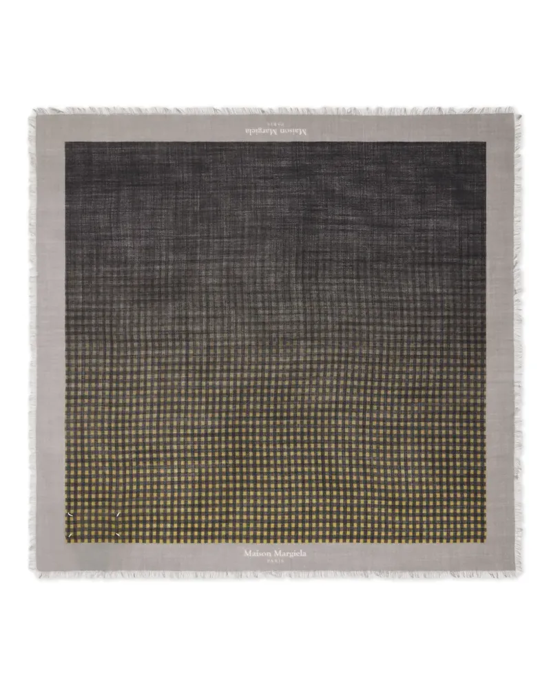 Maison Margiela Karierter Schal mit ausgefransten Kanten - Grau Grau