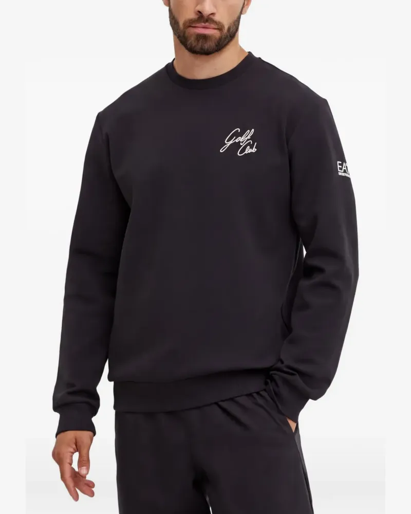 EA7 Sweatshirt mit Rundhalsausschnitt - Schwarz Schwarz
