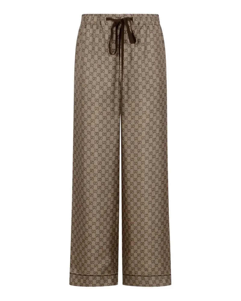 Gucci Palazzohose mit Kordelzug - Nude Nude