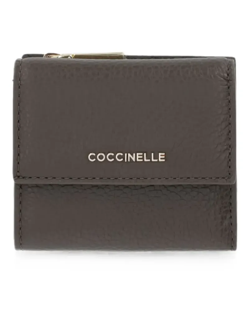 Coccinelle logo-plaque pebbled-leather wallet - Braun Braun