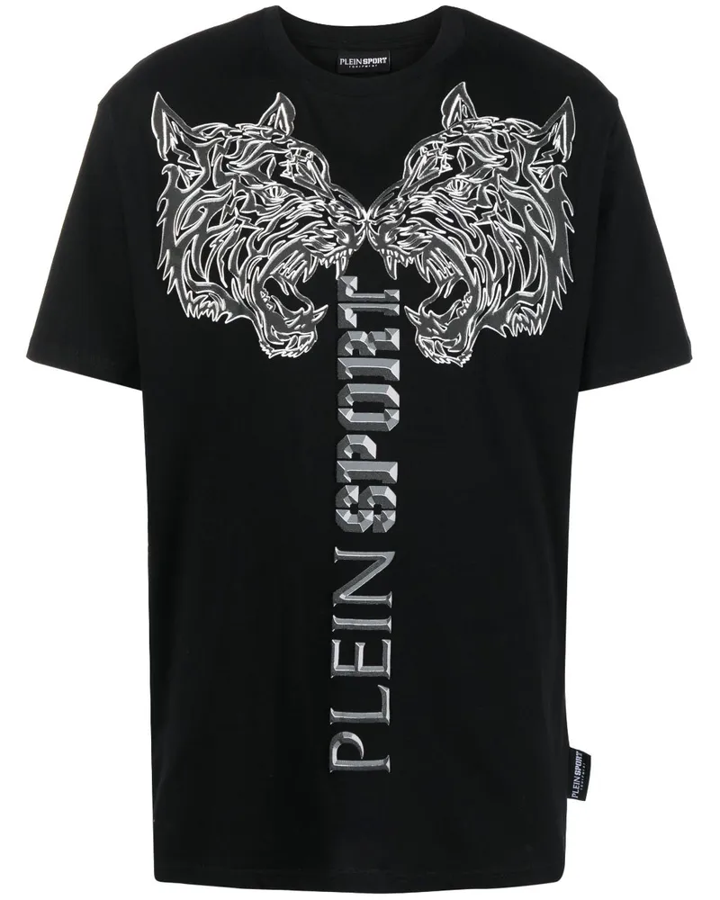 Philipp Plein T-Shirt mit Tiger-Print - Schwarz Schwarz