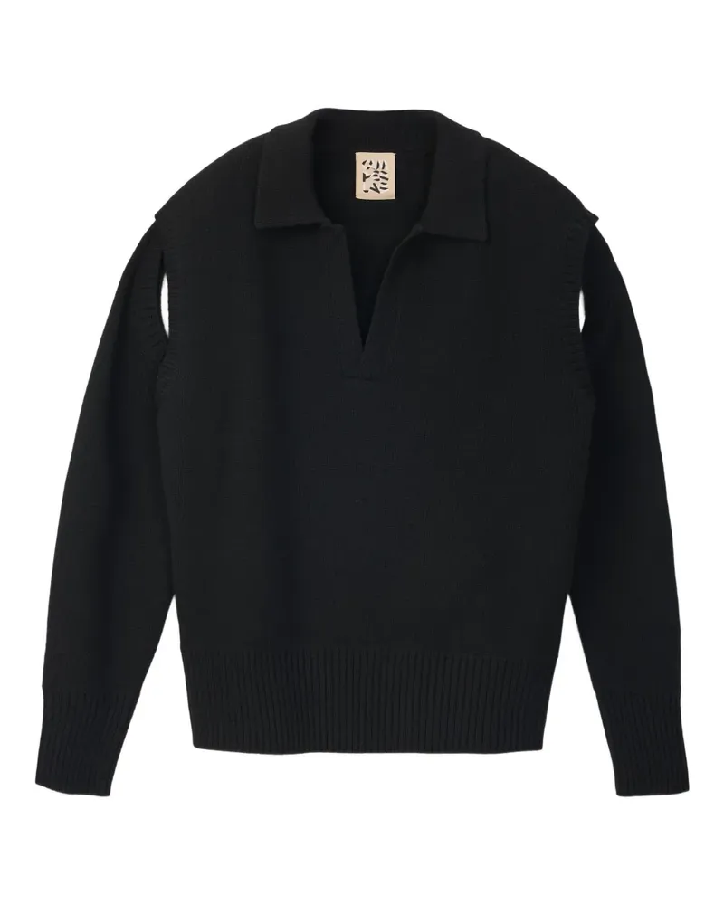 Camper polo-neck split-sleeves sweater - Schwarz Schwarz