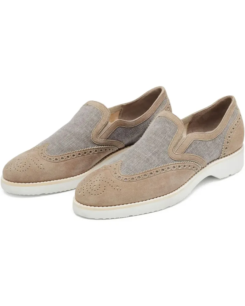 Santoni Pre-owned Loafer mit Budapestermuster - Grau Grau