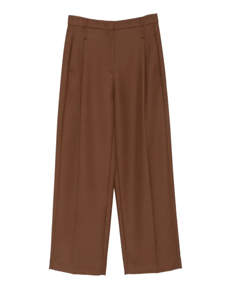 TELA Wide-Leg-Hose mit Bundfalten - Braun Braun