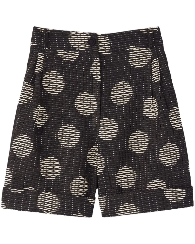 DESTREE Daniel Jacquard-Shorts mit Polka Dots Schwarz