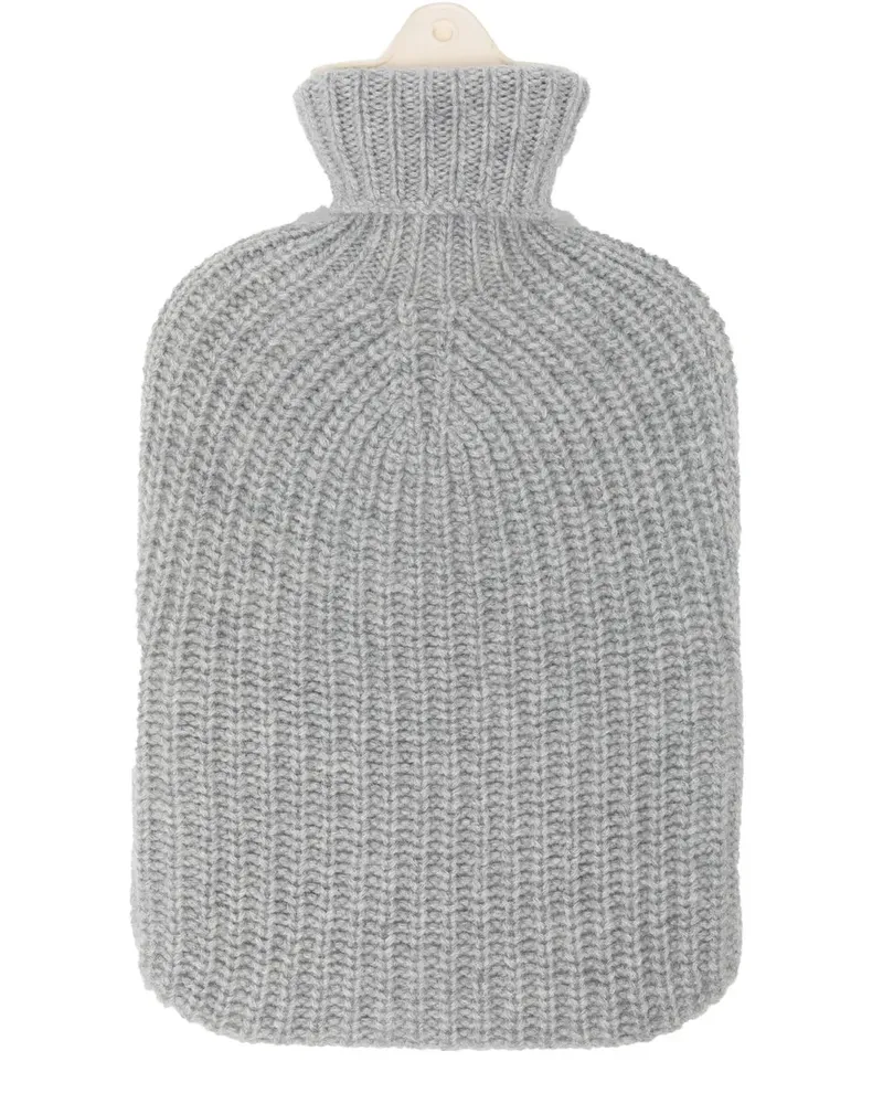 Johnstons of Elgin Wärmflasche mit Hülle aus geripptem Kaschmir - Grau Grau