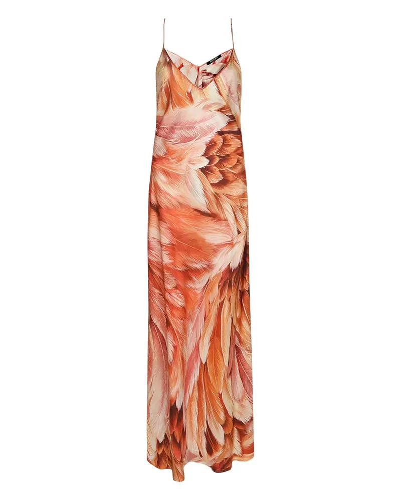 Roberto Cavalli Plumage Maxikleid aus Seide - Orange Orange