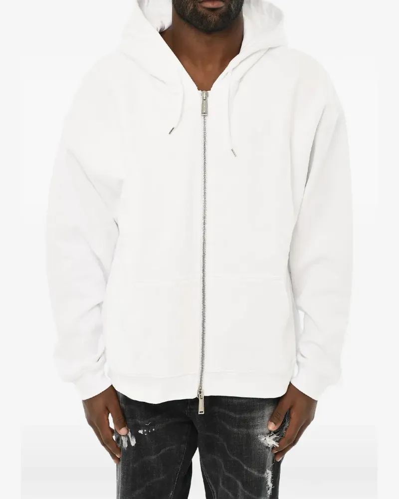 Dsquared2 full-zip drawstring hoodie - Weiß Weiß