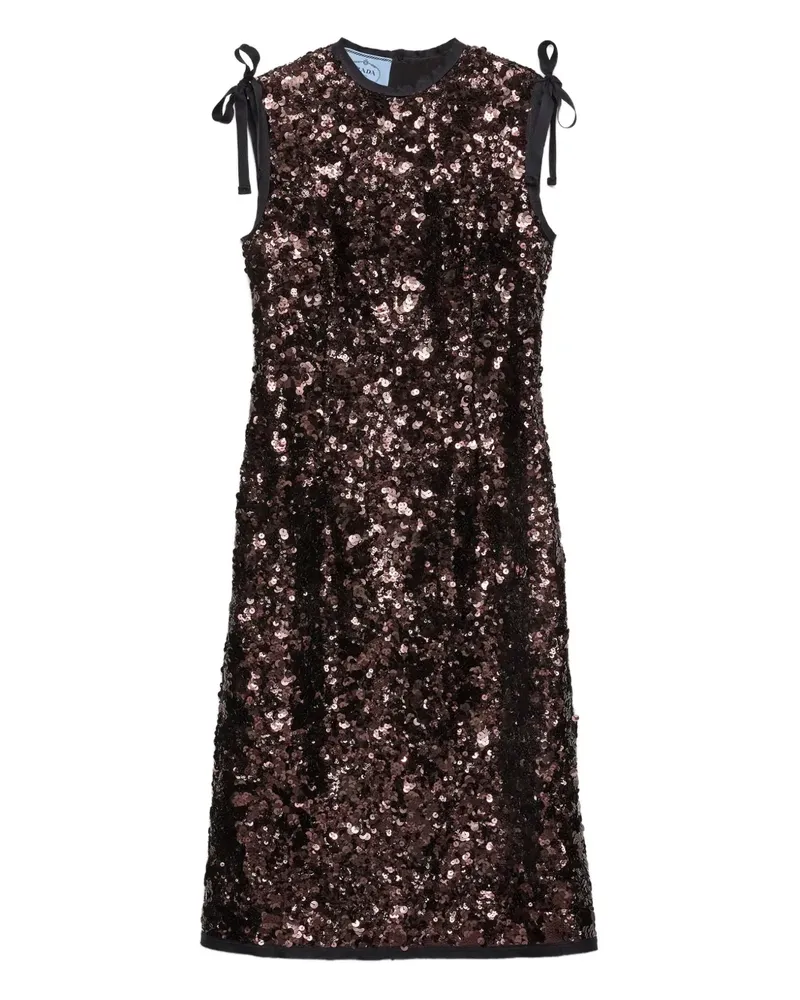 Prada Ärmelloses Paillettenkleid - Braun Braun