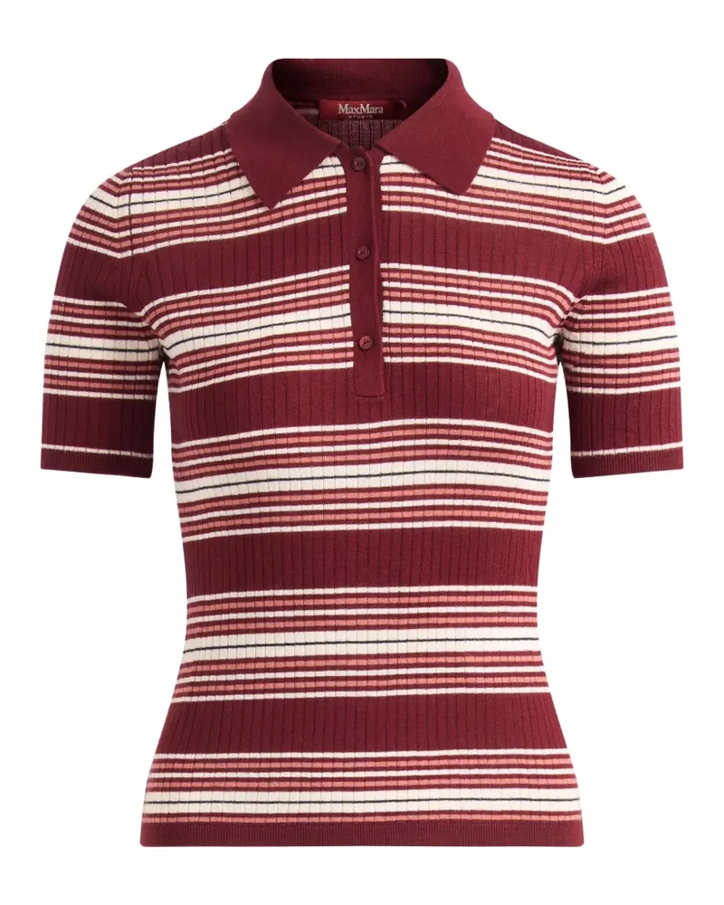 Max Mara Gestreifte Beanie - Rot Rot