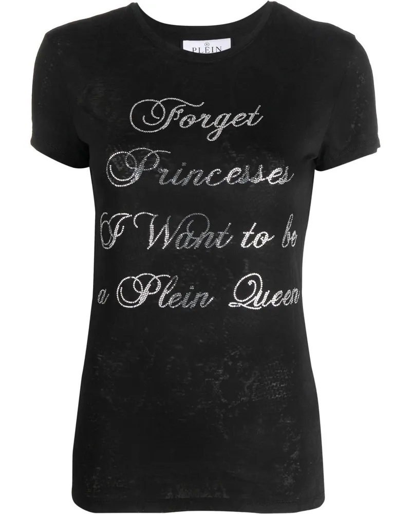 Philipp Plein T-Shirt mit Kristallen - Schwarz Schwarz