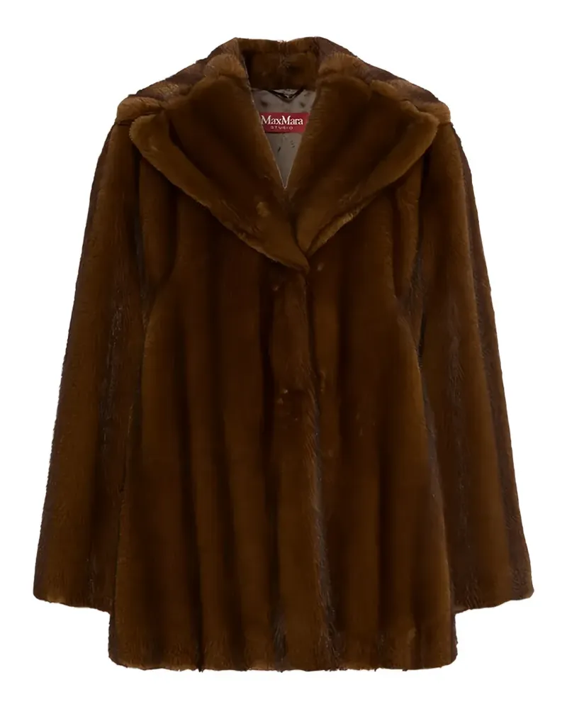 Max Mara faux-fur shawl-lapel coat - Braun Braun